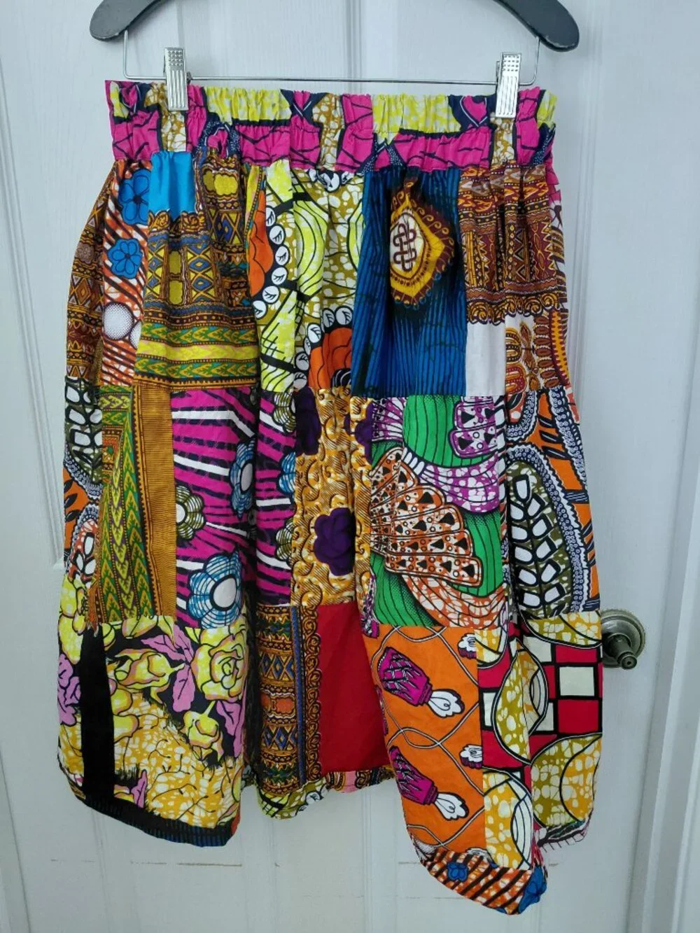 Bright Multicolor Patchwork A-Line Skirt